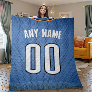 Custom Premium Quilt Blanket Oklahoma City Jersey Basketball Personalized Quilt Gifts for Her & Him